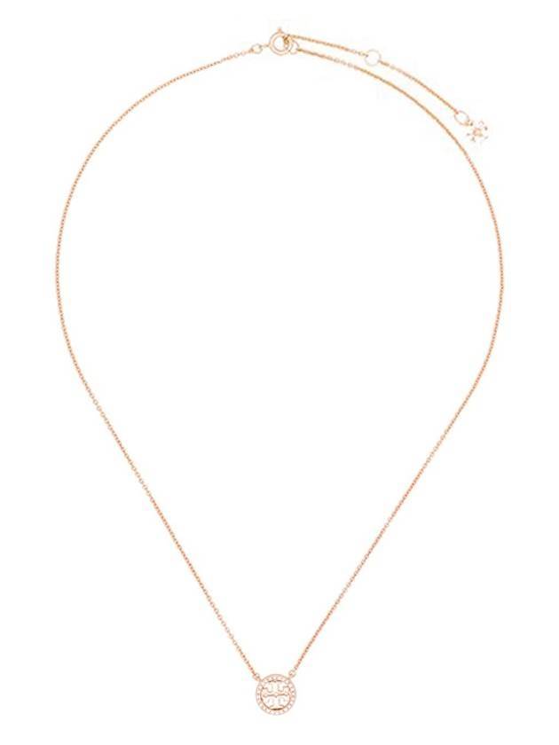 Miller Pave Logo Delicate Necklace Rose - TORY BURCH - BALAAN 1