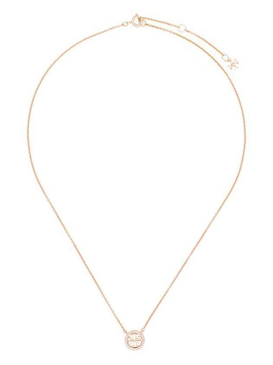 Miller Pave Logo Delicate Necklace Rose Gold - TORY BURCH - BALAAN 1