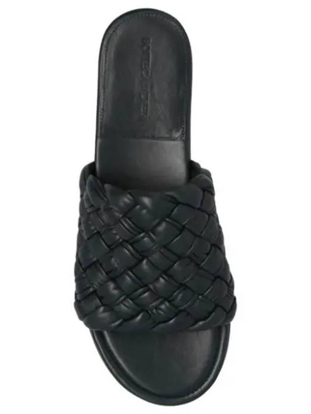 Intrecciato Leather Slippers Black - BOTTEGA VENETA - BALAAN 2