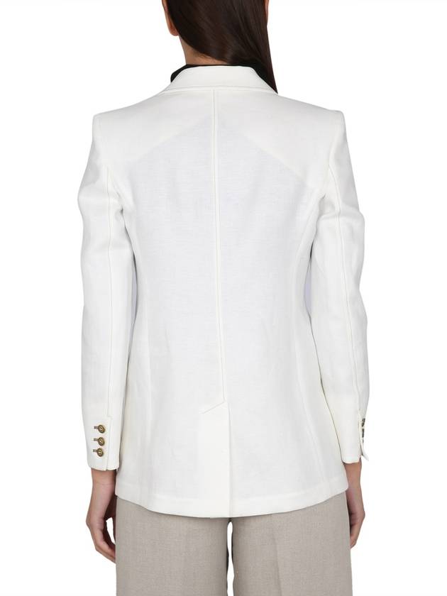 Women's Verace Linen Double Breasted Jacket White - MAX MARA - BALAAN 4