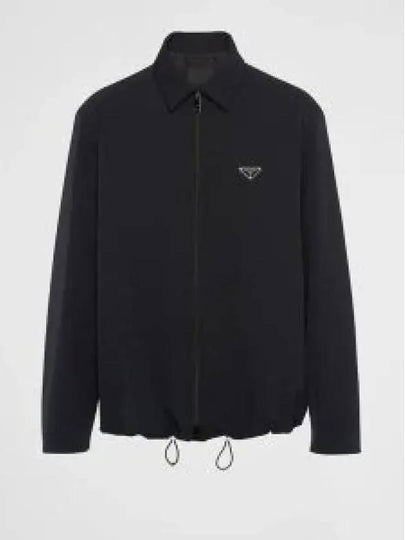 Triangle Logo Shirt Zip Up Jacket Black - PRADA - BALAAN 2