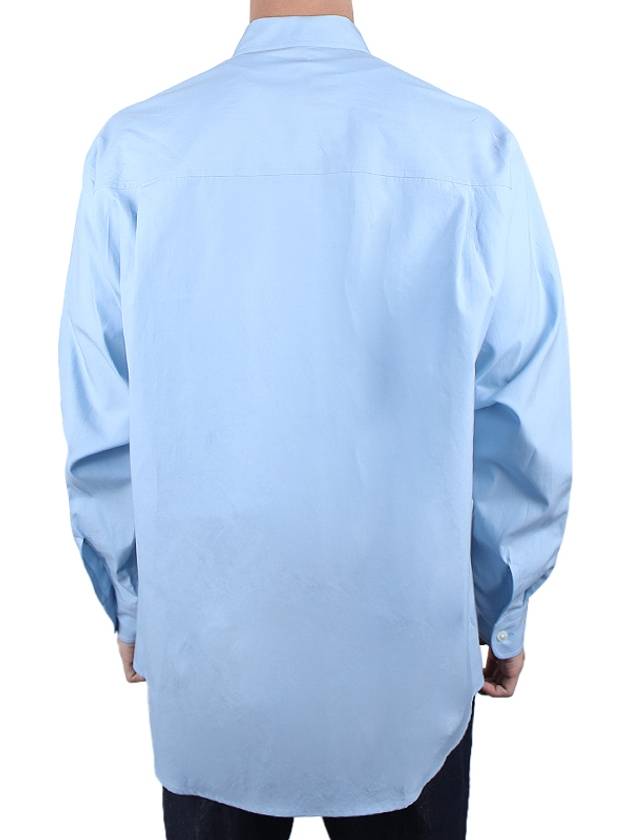 24SS Men's Washed Pins Twill Big Shirt Sax Blue A24SS02TN SAXBLUE - AURALEE - BALAAN 5