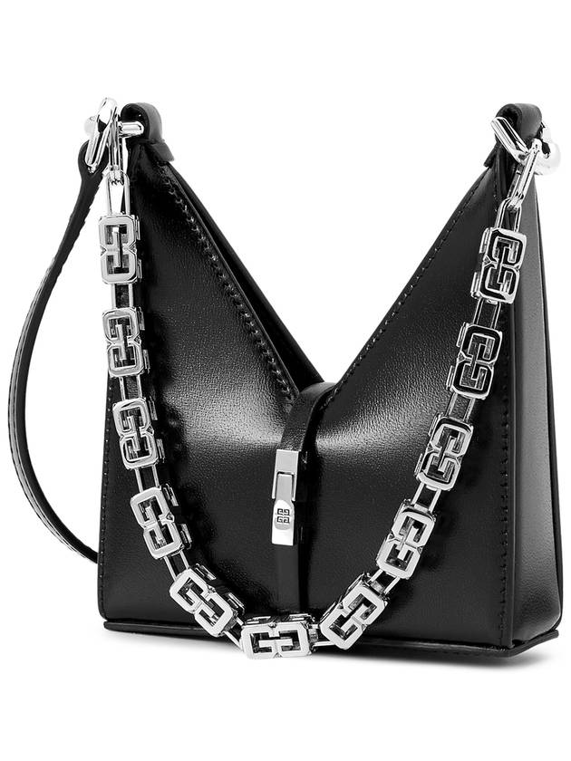 Box Micro Cut-out Chain Leather Shoulder Bag Black - GIVENCHY - BALAAN 3