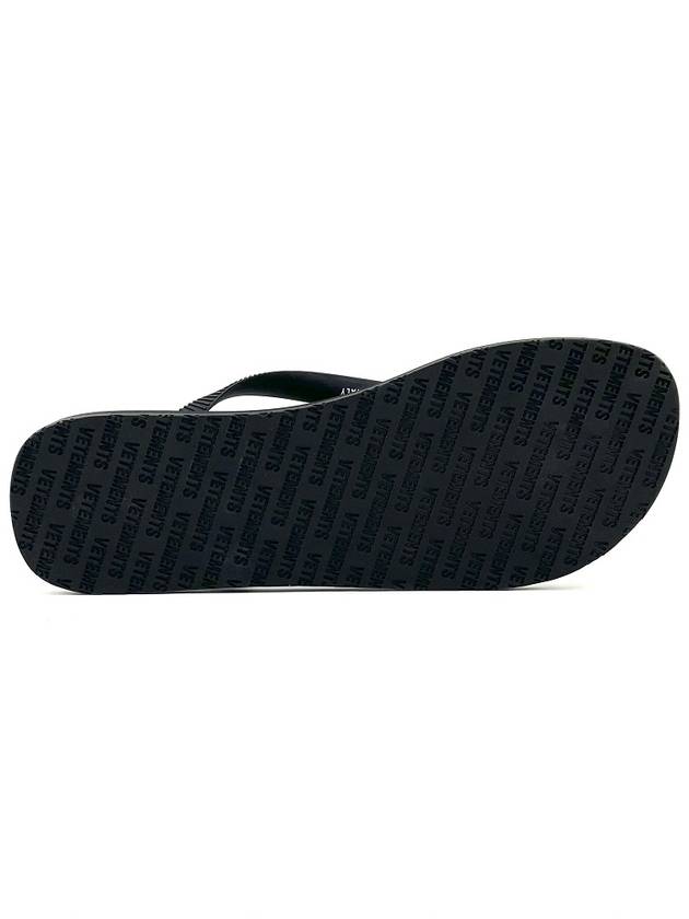 Men's Logo Monogram Flip Flops Black - VETEMENTS - BALAAN 6