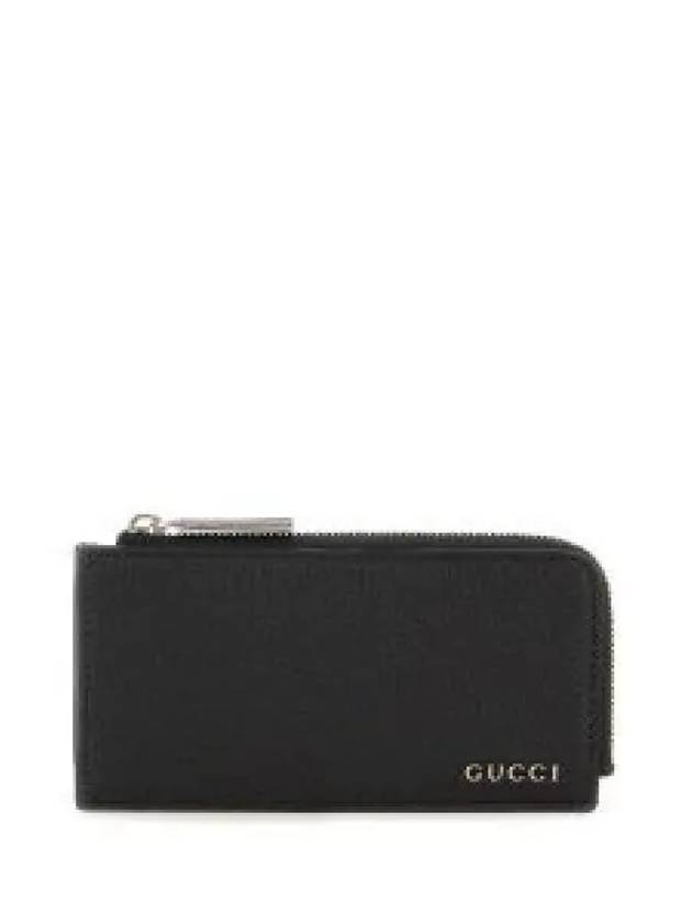 Men's Logo Leather Card Wallet Black - GUCCI - BALAAN 2