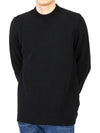 Men's Crew Neck Wool Knit Top Black - TEN C - BALAAN 6