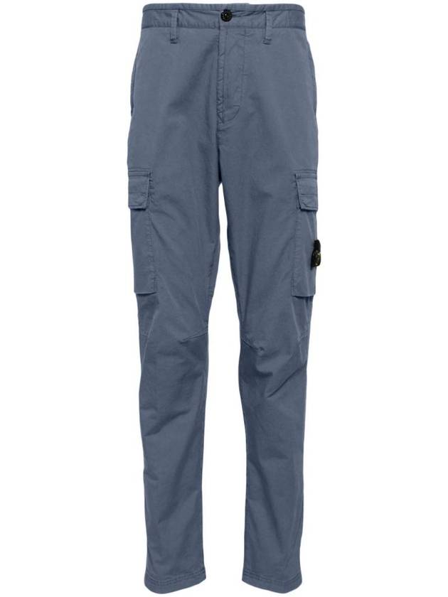 Compass Badge Gabardine Cargo Straight Pants Dark Blue - STONE ISLAND - BALAAN 1