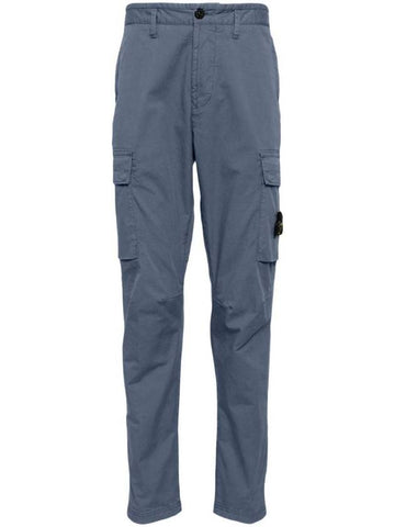 Compass Badge Gabardine Cargo Straight Pants Dark Blue - STONE ISLAND - BALAAN 1