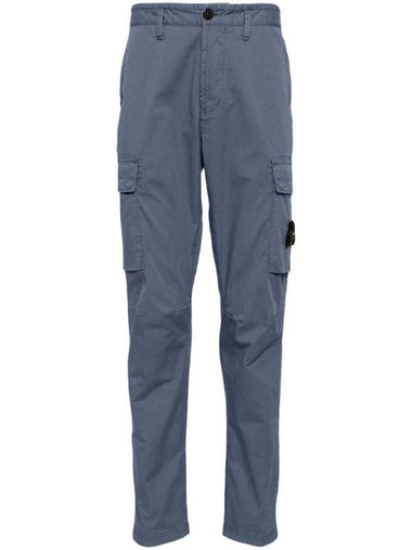 Compass Badge Gabardine Cargo Straight Pants Dark Blue - STONE ISLAND - BALAAN 1