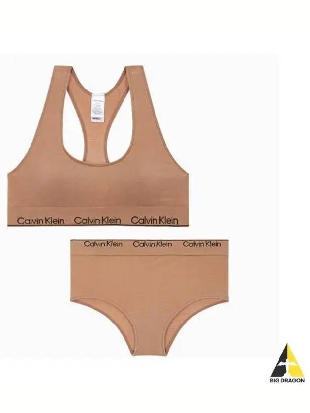 UNDERWEAR Women s Natural Modern Seamless AF Racerback Bralette Set Light Brown - CALVIN KLEIN - BALAAN 1