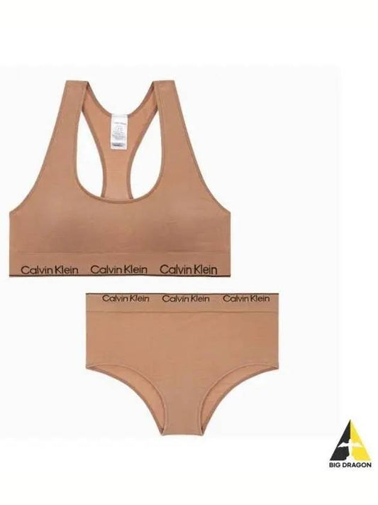 UNDERWEAR Women s Natural Modern Seamless AF Racerback Bralette Set Light Brown - CALVIN KLEIN - BALAAN 1