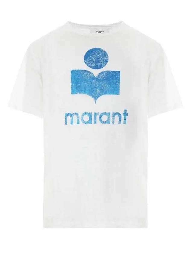 Zewel Logo Linen Short Sleeve T-Shirt White - ISABEL MARANT - BALAAN 2