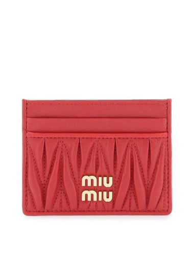 Materasse Nappa Leather Card Wallet Red - MIU MIU - BALAAN 1