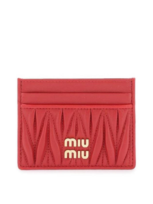Materasse Nappa Leather Card Wallet Red - MIU MIU - BALAAN 1