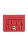 Materasse Nappa Leather Card Wallet Red - MIU MIU - BALAAN 1