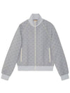 GG Nylon Jacquard Zip Up Jacket Light Grey - GUCCI - BALAAN 1