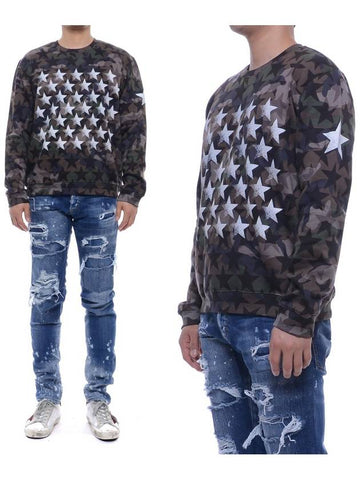 Men's Star Printing Sweatshirt MV3MF04N_47W_F69_17S - VALENTINO - BALAAN 1