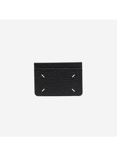 Grain Leather Stitch Card Wallet Black - MAISON MARGIELA - BALAAN 2