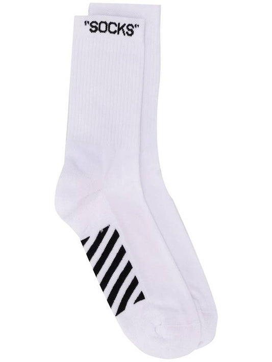 Embroidered Logo Socks White - OFF WHITE - BALAAN 1