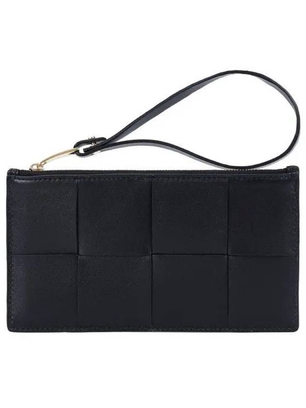 Intrecciato Weaving Gold Zipper Strap Bill Clutch Bag Fondente - BOTTEGA VENETA - BALAAN 2