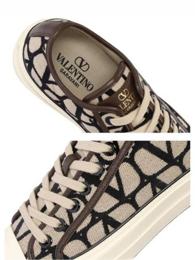 Toile Iconographe Low Top Sneakers Beige - VALENTINO - BALAAN 4