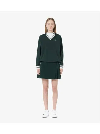 Women s Unbalanced Pleated Skirt Deep Green - LACOSTE - BALAAN 1