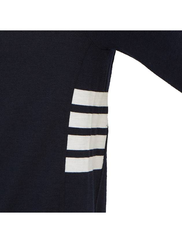 Wool Jersey 4-Bar Long Sleeve T-Shirt Navy - THOM BROWNE - BALAAN 8