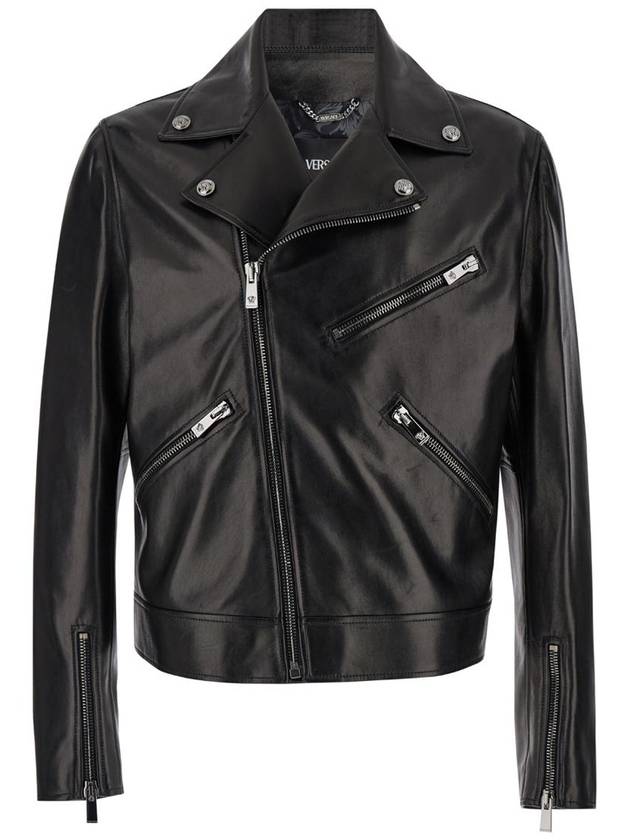 leather biker jacket 10135701A00713 - VERSACE - BALAAN 2