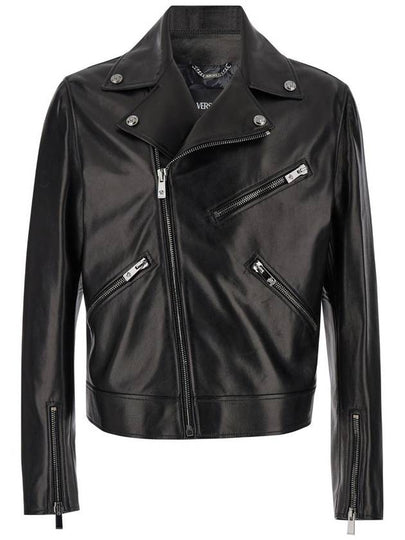 leather biker jacket 10135701A00713 - VERSACE - BALAAN 2