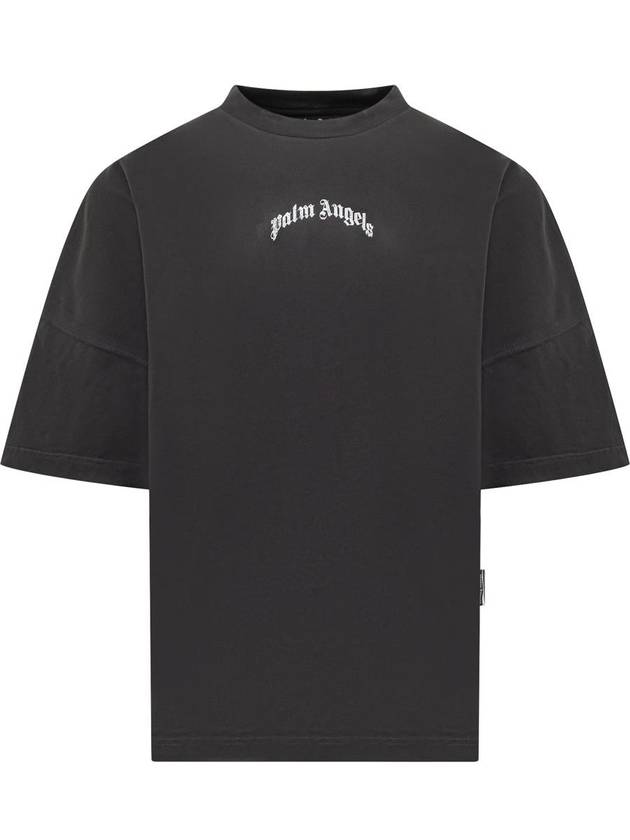 Palm Angels Back Curved Logo Tee - PALM ANGELS - BALAAN 1