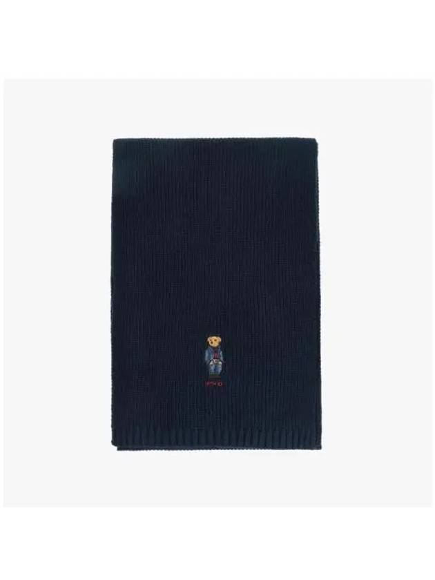 PC1269 433 Solid Denim Bare Knit Muffler - POLO RALPH LAUREN - BALAAN 2