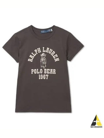 W Polo Bear Logo Cotton Jersey Tee Pebble Black - POLO RALPH LAUREN - BALAAN 1