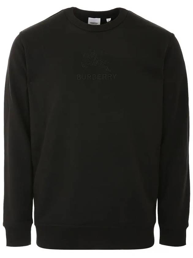 Embroidered EKD Logo Cotton Sweatshirt Black - BURBERRY - BALAAN 3