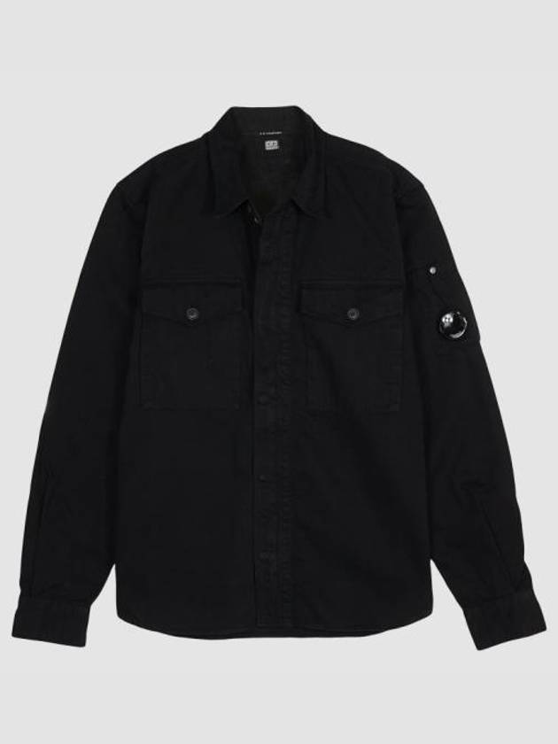 Military Twill Emerald Pocket Long Sleeve Shirt Black - CP COMPANY - BALAAN 2