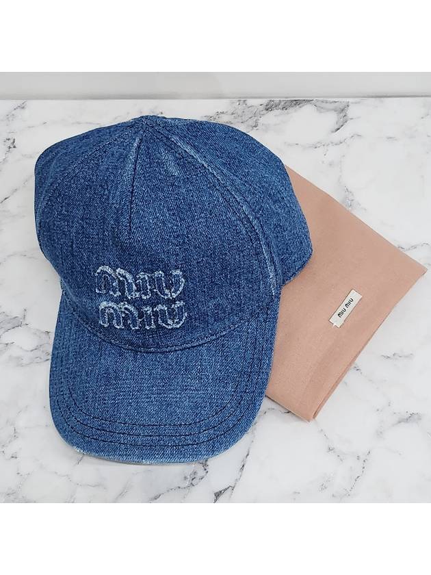 Logo Denim Ball Cap Navy - MIU MIU - BALAAN 3