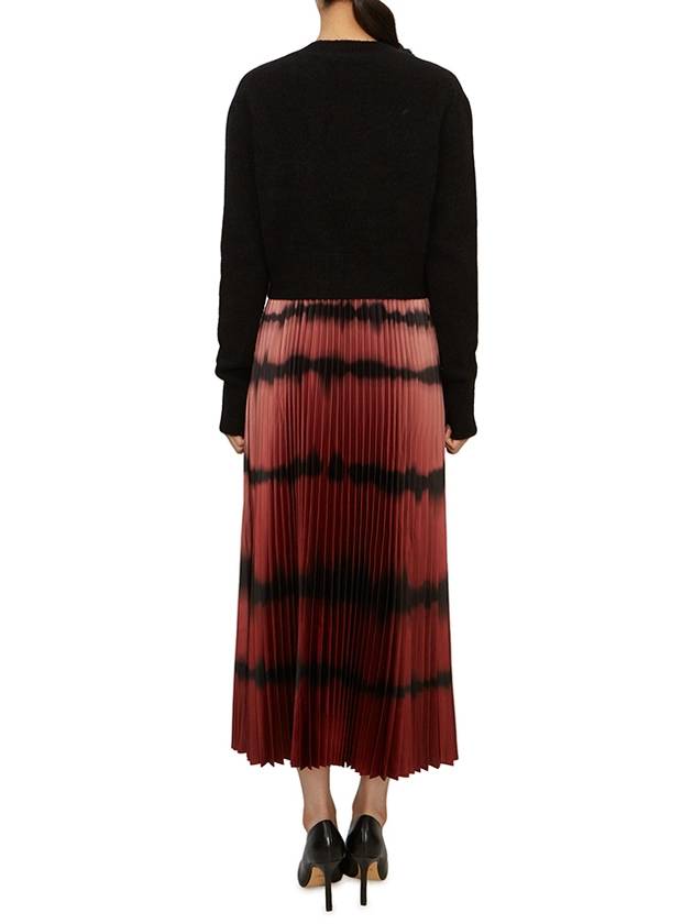 Curtis Women s Sleeveless Long Pleated Dress WD650Z BLACK RED Knit Set - ALLSAINTS - BALAAN 4