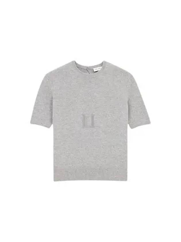 Wool Gris Chine Knit Top Grey - SAINT LAURENT - BALAAN 2