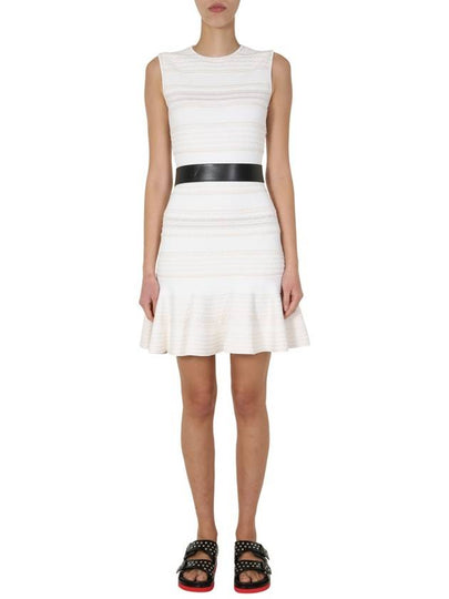 Lace Knit Mini Dress White - ALEXANDER MCQUEEN - BALAAN 2