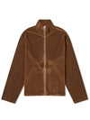 Shrunken Fullzip Polo Scoobie Stripe Velour Knit Top Brown - OUR LEGACY - BALAAN 2