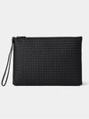 Intrecciato Strap Clutch Bag Black - BOTTEGA VENETA - BALAAN 4