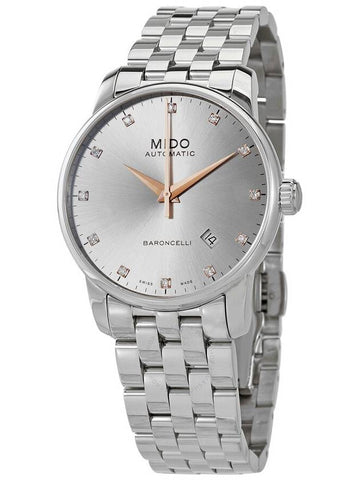 Mido Baroncelli Automatic Diamond Rhodium Dial Men's Watch M86004671 - MIDO - BALAAN 1