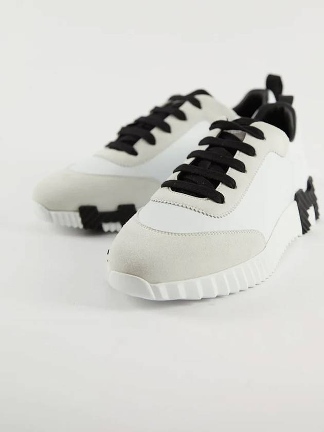 Bouncing Sneakers Calfskin Suede Goatskin Blanc - HERMES - BALAAN 4