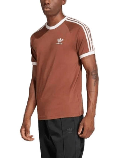 3 Stripe Classic Short Sleeve T-shirt Brown - ADIDAS - BALAAN 1