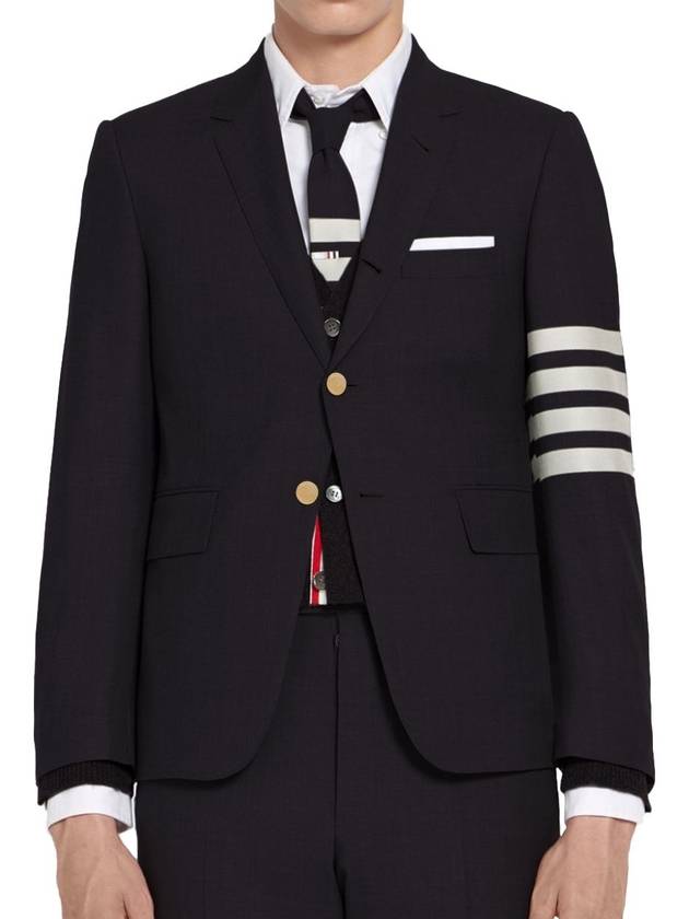 Plain Weave Suiting 4 Bar Classic Sport Jacket Jacket Navy - THOM BROWNE - BALAAN 2