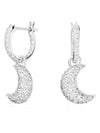 Sublima Moon Crystal Drop Earrings Silver - SWAROVSKI - BALAAN 1