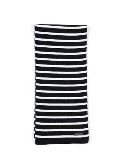 KH Duguay Stripe Muffler White Black - SAINT JAMES - BALAAN 2