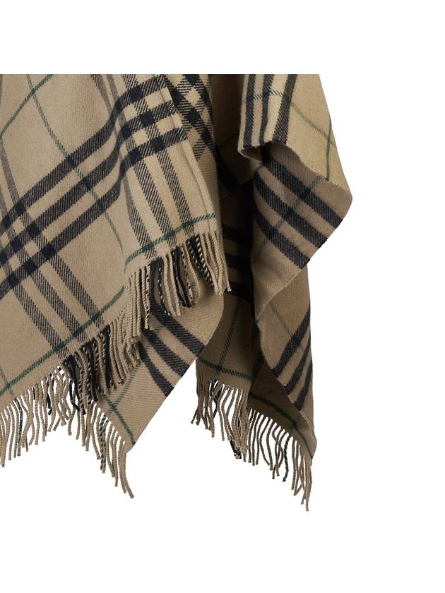 Check Wool Cashmere Cape Beige - BURBERRY - BALAAN 7