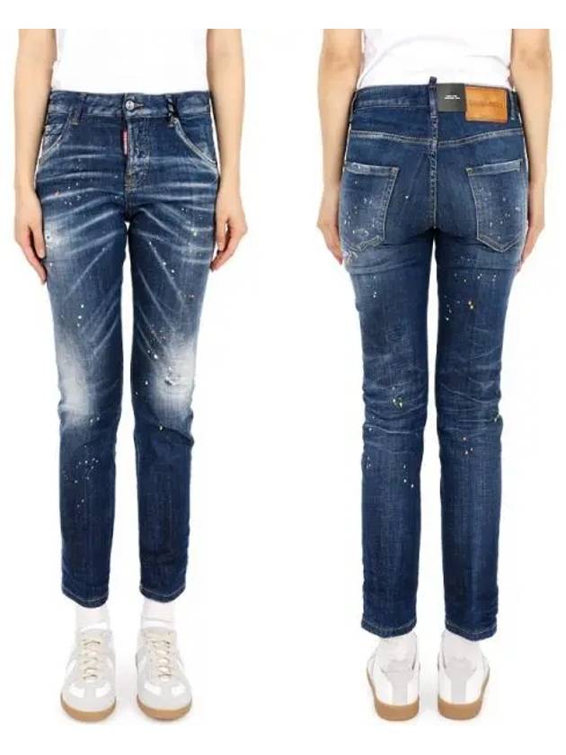 Dique Women s Dis Washing Multi Painting Crop Cool Girl Jeans S75LB0706 271163 1107886 - DSQUARED2 - BALAAN 1