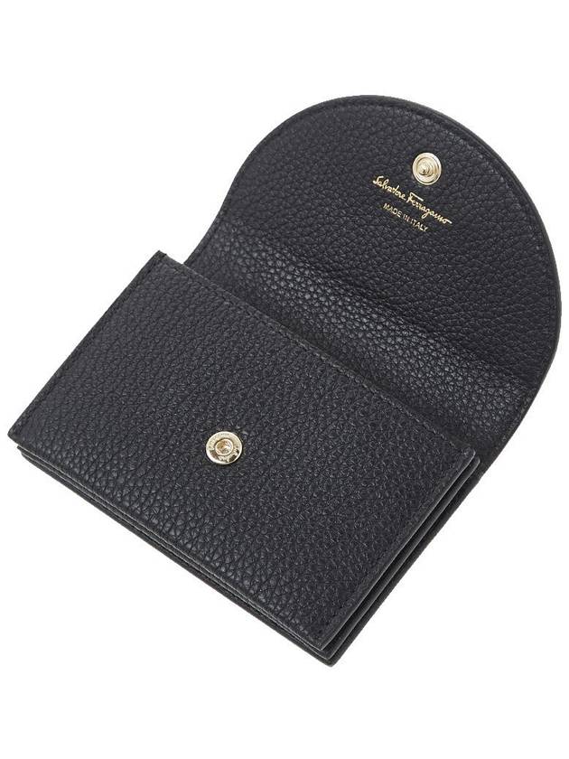 Gancini Compact Card Wallet Black - SALVATORE FERRAGAMO - BALAAN 9