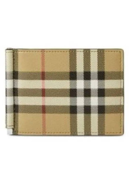 Check Money Clip Card Wallet Beige - BURBERRY - BALAAN 2